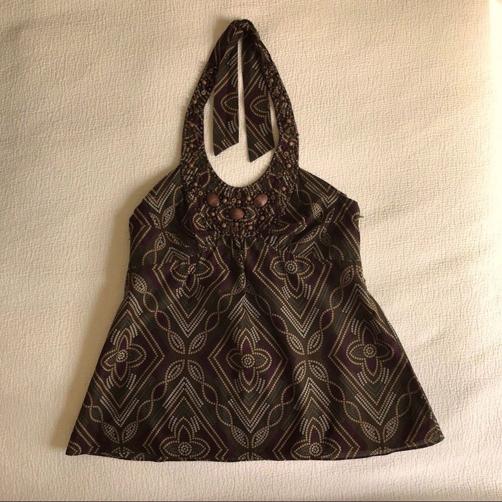 🌟 ✨SALE✨ BCBG MaxAzria beaded tribal print halter